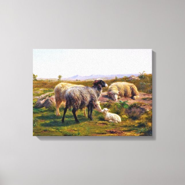 Toile Moutons et agneau dans la nature (par Rosa Bonheur (Recto)
