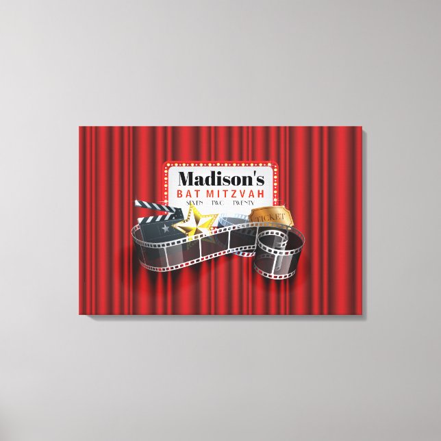 Toile MOVIE STAR Bat Bar Mitzvah Se connecter Carte MÉMO (Recto)