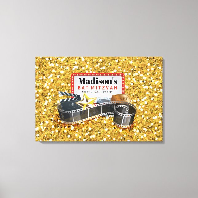 Toile MOVIE STAR Bat Bar Mitzvah Se connecter Carte MÉMO (Recto)