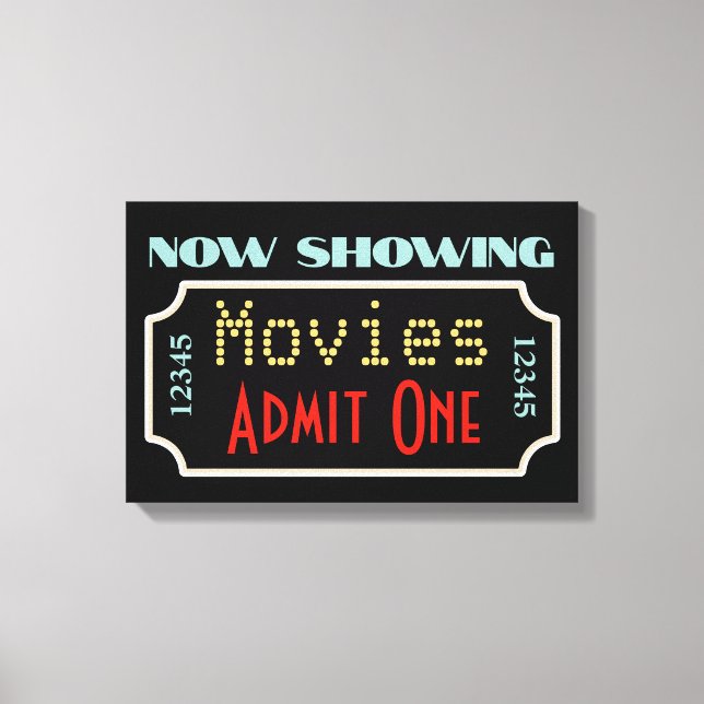 Toile Movie Theater Ticket Cinéma Art Sign (Recto)
