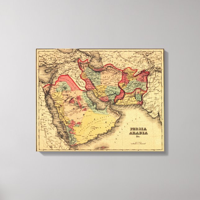 Toile Moyen-Orient "Persia Arabia"Carte panoramique (Recto)