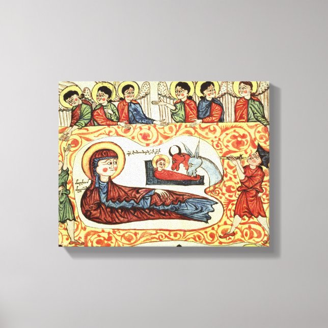 Toile Ms 404 fol.1v La Nativité, d'un Evangile (Recto)
