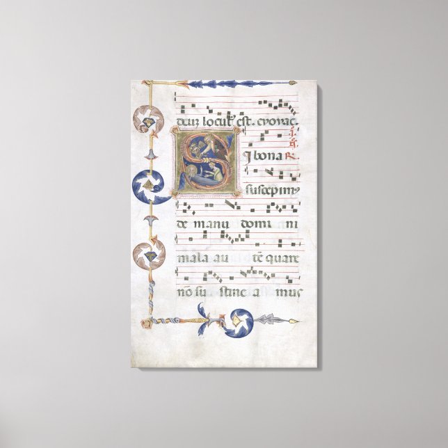 Toile Ms 564 f.13v Page avec l'historique "S" dep initia (Recto)