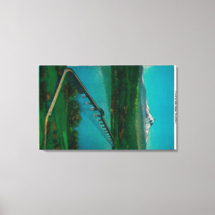 Toile Mt. Capot et pont d'un état à un autre en saumon