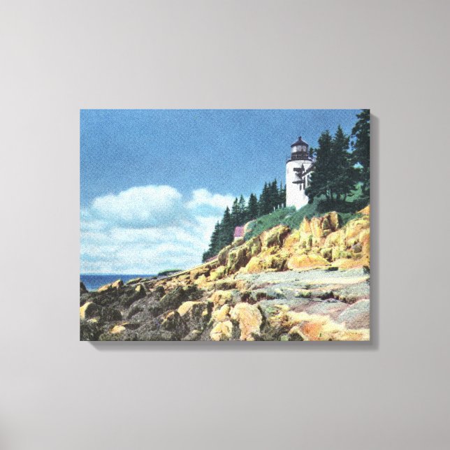 Toile Mt. Desert Island, phare de Bass Harbour Head (Recto)