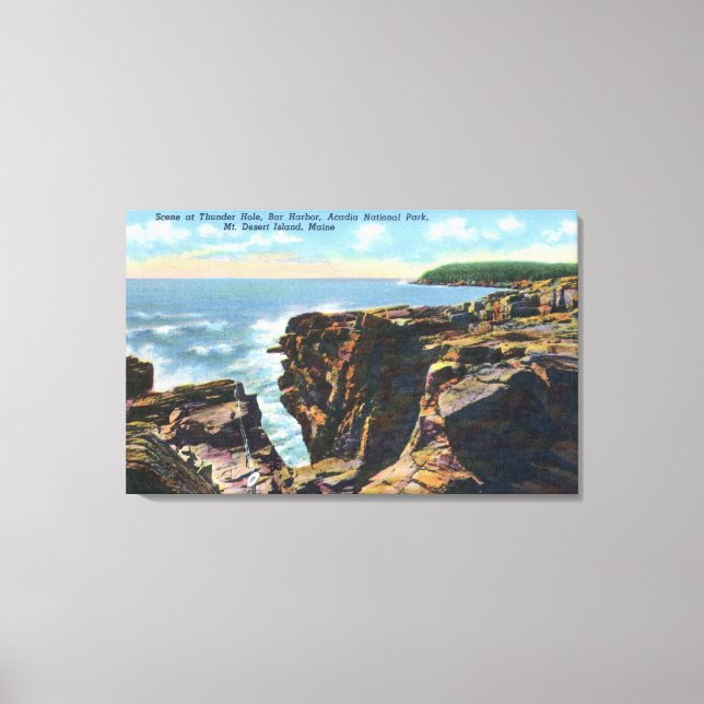 Toile Mt. Desert Island Vue de Thunder Hole (Recto)