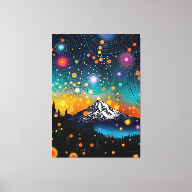Toile Mt. Rainier Starry Sky (Recto)