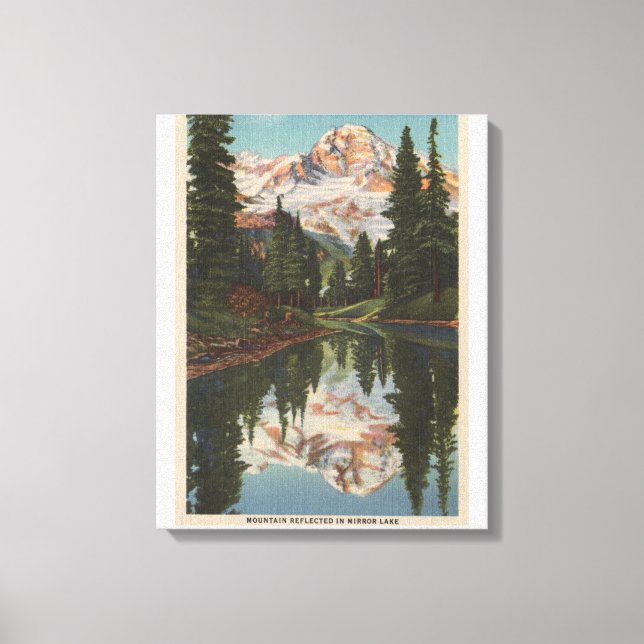 Toile Mt. Rainier, WA - Lac Mirror avec Mt. Reflectio (Recto)