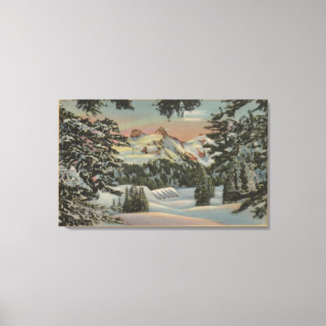 Toile Mt. Rainier, WA - Paradise Inn & Tatoosh Range (Recto)