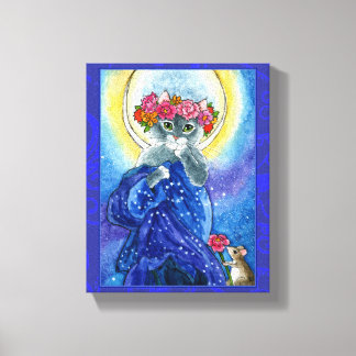 Toile Mucha Moon Chat parodie