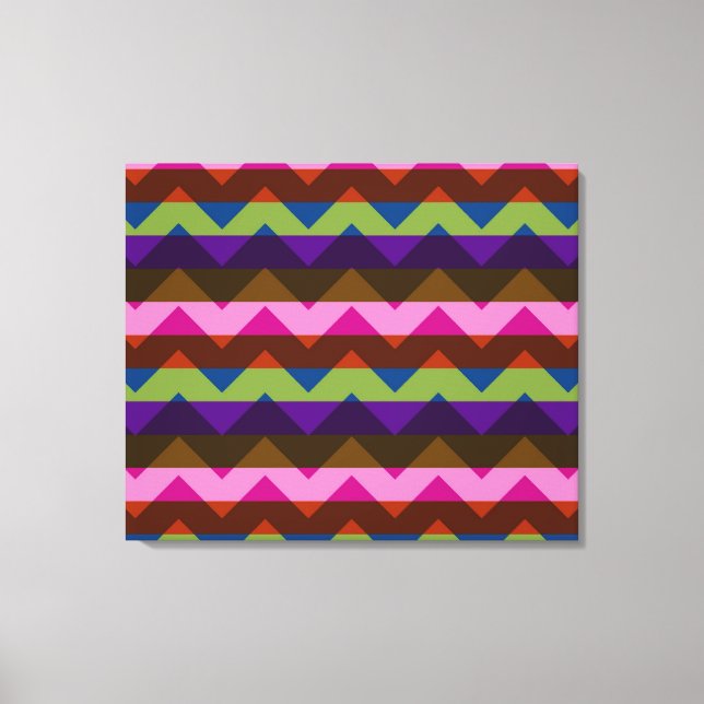 Toile Multicolor Chevron Zigzag Motif à bande 5 (Recto)