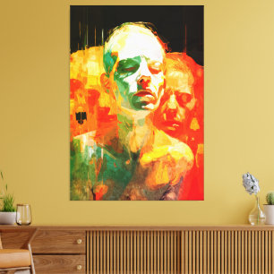 Toile Multiplicité du Portrait Émotionnel Abstrait de l'
