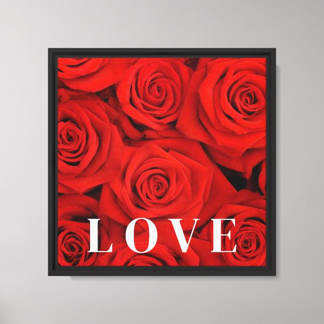 Toile Mur Art-Rouge Roses (Recto)