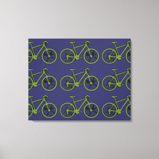 Toile mur de décoration pour vélos verts (Recto)