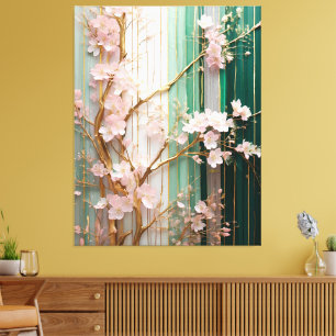 Toile Mur de fleurs de cerisiers
