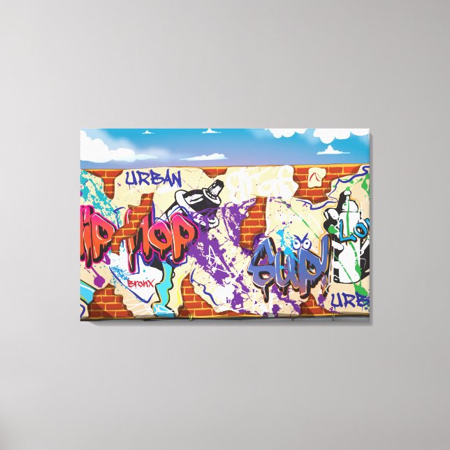 Toile Mur de graffiti de hip hop urbain. (Recto)