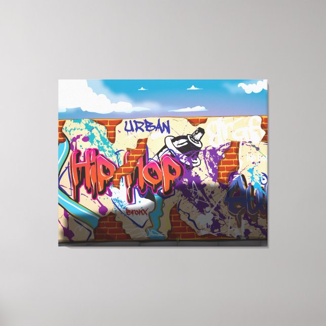 Toile Mur de graffiti de hip hop urbain. (Recto)