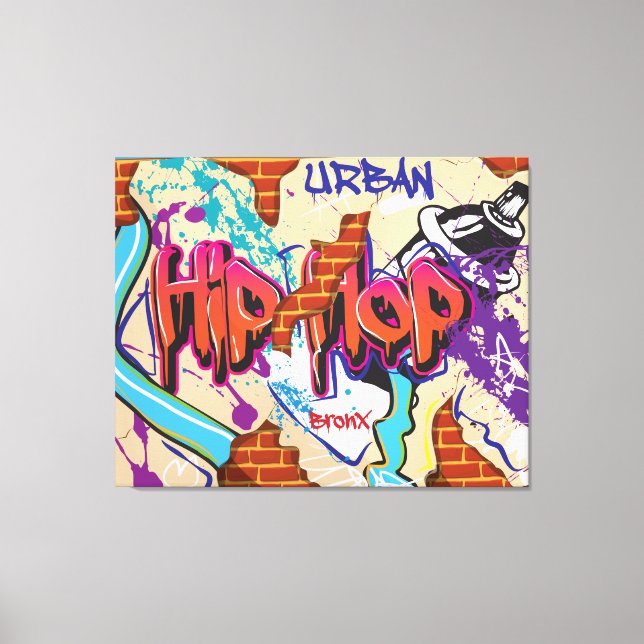 Toile Mur de graffitis Hip hop urbains. (Recto)