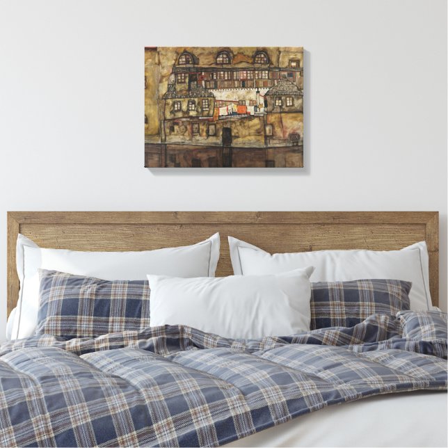Toile Mur de maison sur la rivière (Insitu(Chambre))
