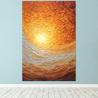 Toile Mur de texture abstraite ambre et crème tourbillon