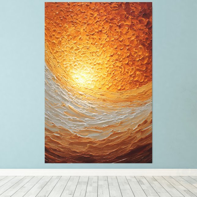 Toile Mur de texture abstraite ambre et crème tourbillon (Insitu (Plancher de Bois))