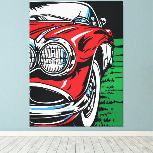 Toile Muscle Car Classique Art Pop Rétro Avant