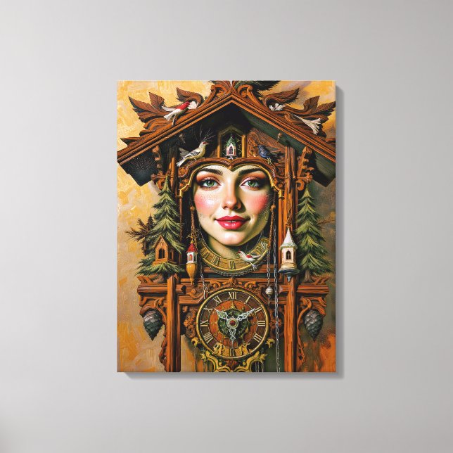 Toile « Muse intemporelle » – Portrait d'une horloge à c (Recto)