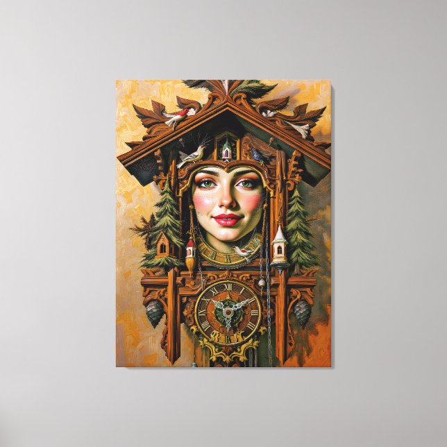 Toile « Muse intemporelle » – Portrait d'une horloge à c (Recto)