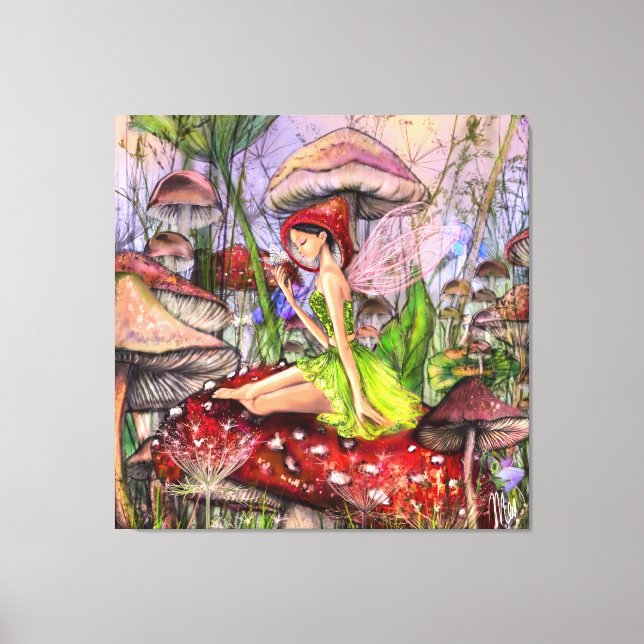 Toile Mushrooms Fantasy Canvas Print (Recto)