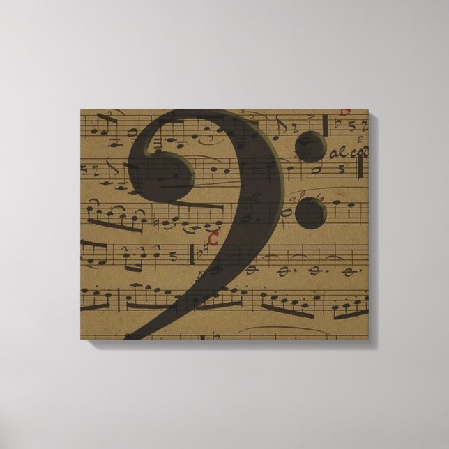 Toile Musical Treble Clef Sheet Musique Classique (Recto)