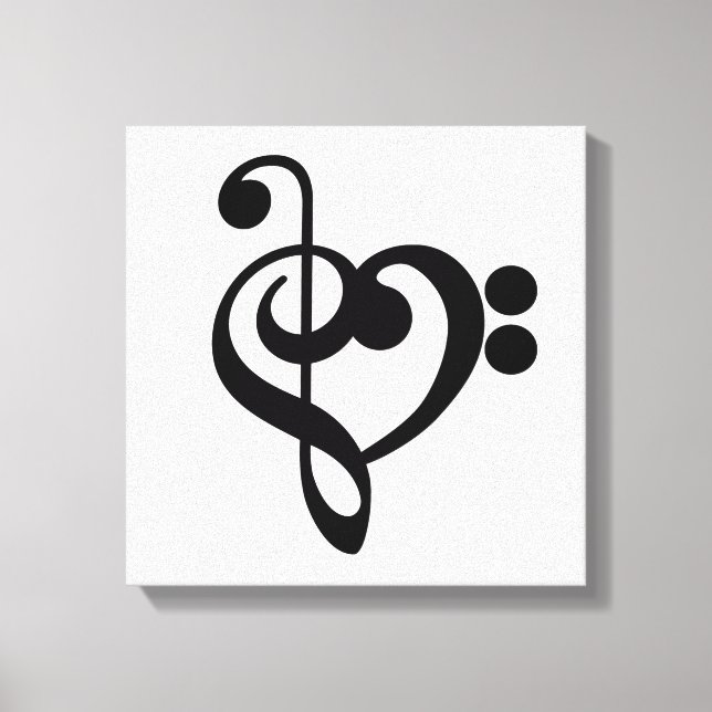 Toile Musicien Coeur de musique - Treble Bass Clef (Recto)