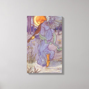 Toile Musicien d'ange jouant un violon, musique Vintage