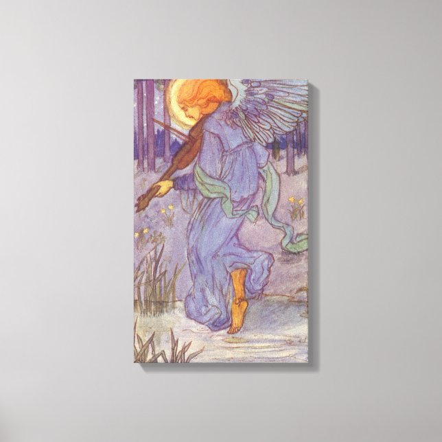 Toile Musicien d'ange jouant un violon, musique Vintage (Recto)