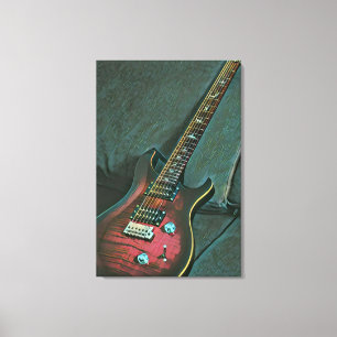 Toile musicien guitare amoureux cadeau