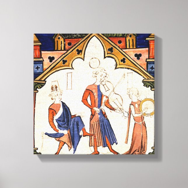 Toile Musiciens jouant d'une Viola et d'une Tambourine (Recto)