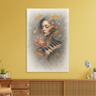 Toile Musique Abstraite Art | Piano Surréaliste
