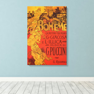 Toile Musique Art Nouveau vintage, Opéra de La Bohême, 1