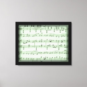 Toile Musique en feuille verte