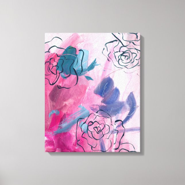 Toile Musique intérieure - Croquis floral (Recto)