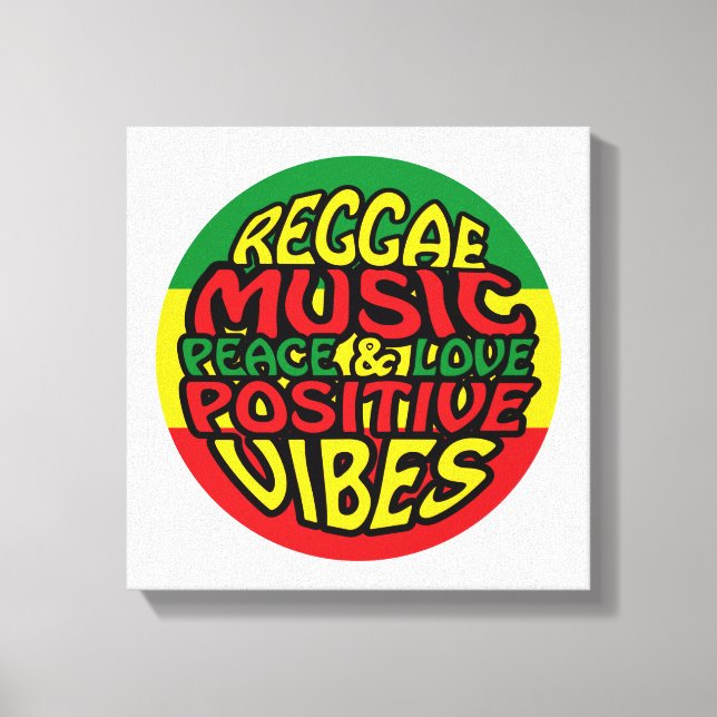 Toile Musique reggae avec des paroles positives (Recto)