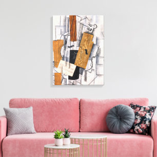 Toile Musique violon et feuille   Georges Braque