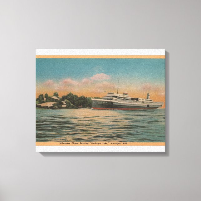 Toile Muskegon, MI - Vue de Milwaukee Clipper (Recto)