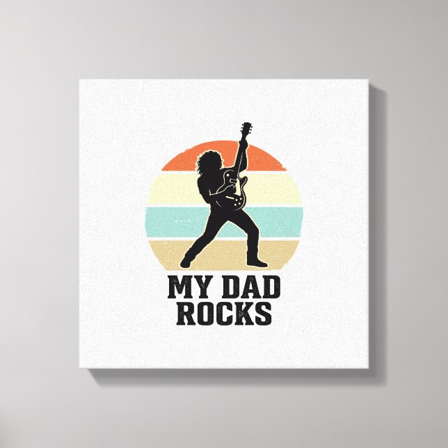 Toile My Dad Rocks Vintage Guitar Sunset Shirt Design_1 (Recto)