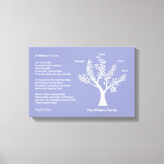 Toile MyPoetTree, arbre généalogique avec poème pour mam