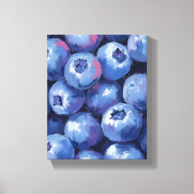 Toile Myrtilles | Aquarelle de fruits peints (Recto)