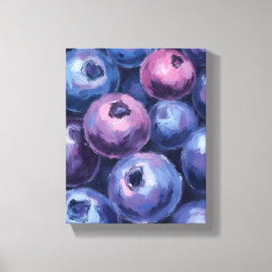 Toile Myrtilles Magnifiques Peinture de Fruits