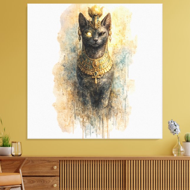 Toile Mystic Egyptian Cat Ancient Inspired Artistic  (Insitu(Salon))