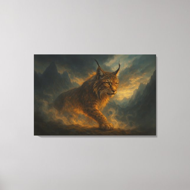 Toile Mystic Golden Lynx in Sunset Fog – ManJiangHong Fi (Recto)