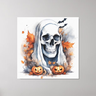 Toile Mystic Halloween Ghost Art Cadeau Crâne