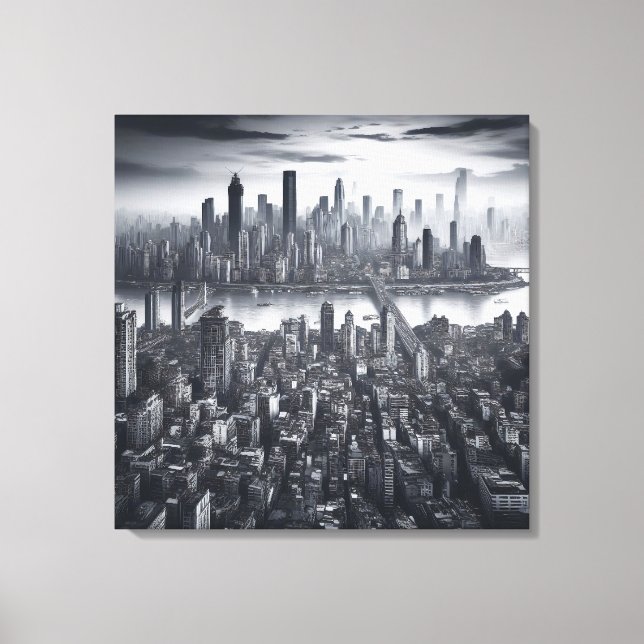 Toile Mystic Metropolis : New York en Monochrome (Recto)